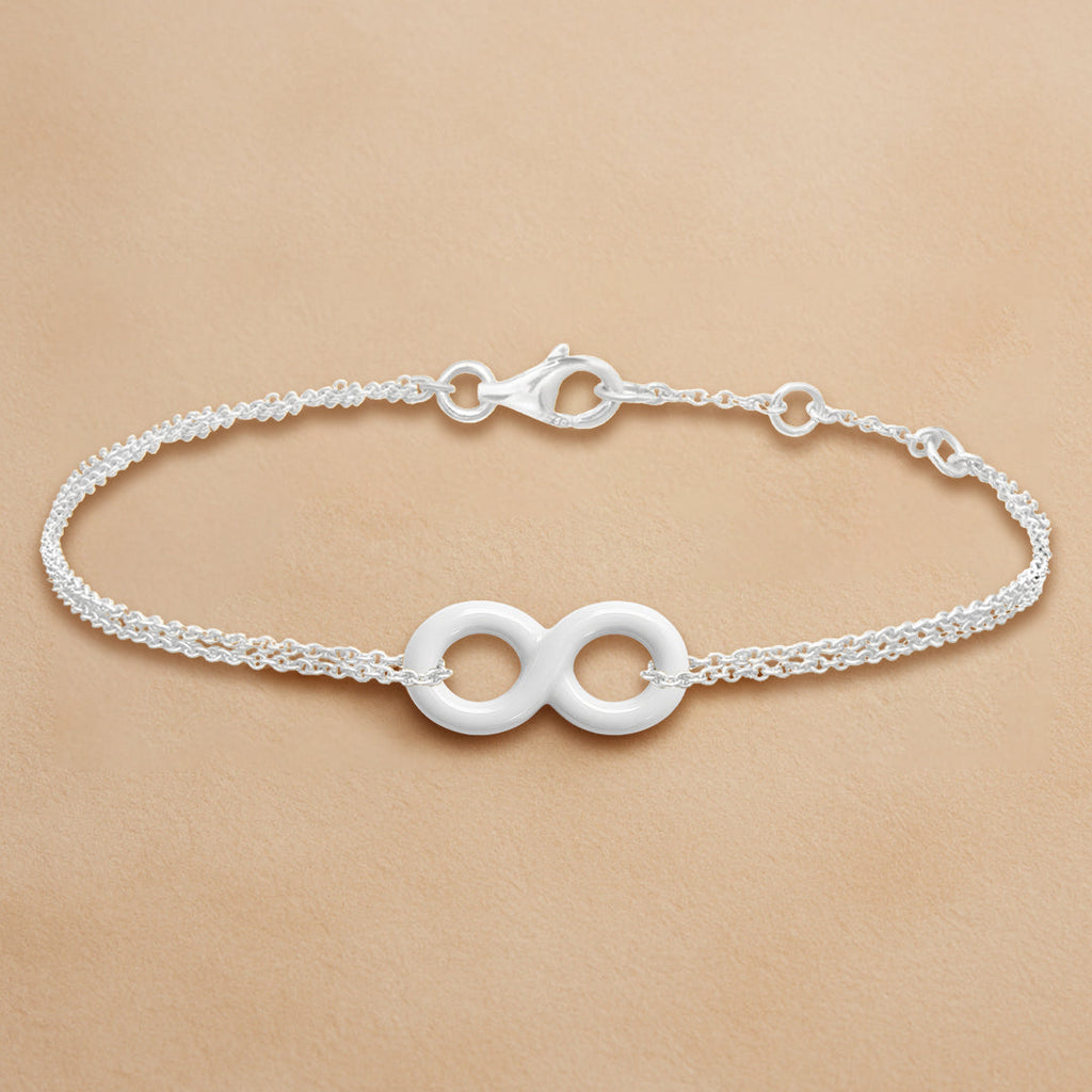 Minimal Infinity Charm Rose Silver Gold Anti Tarnish Brass Bracelet Bulk