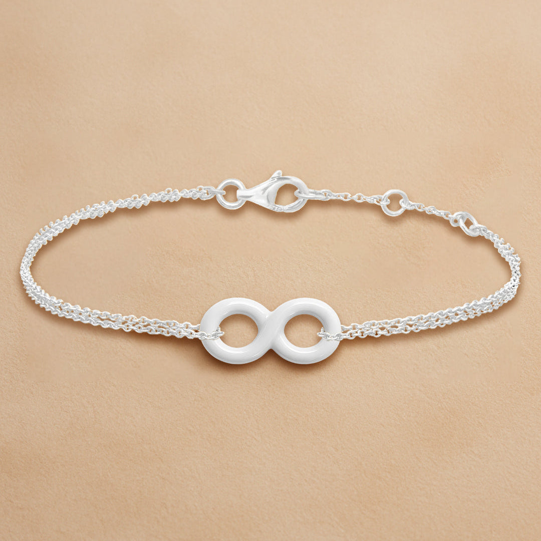 Minimal Infinity Charm Rose Silver Gold Anti Tarnish Brass Bracelet Bulk