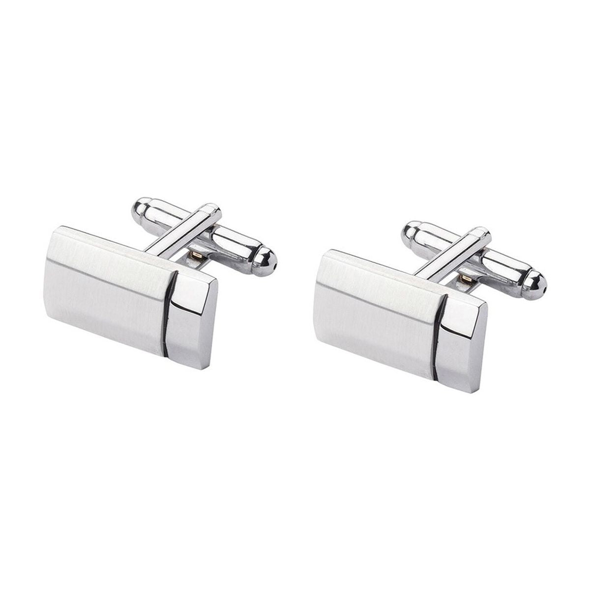 Rectangle Silver Matte Cufflinks In Box Bulk Main image