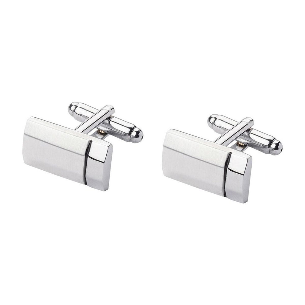 Rectangle Silver Matte Cufflinks In Box Bulk