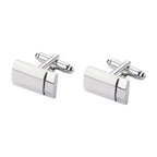 Rectangle Silver Matte Cufflinks In Box Bulk