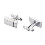 Rectangle Silver Matte Cufflinks In Box Bulk