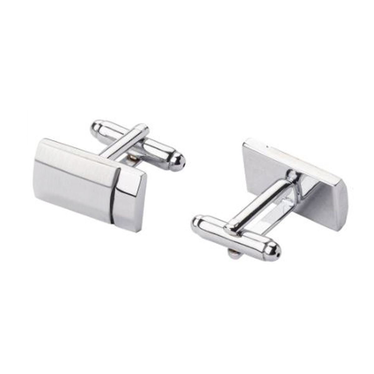 Rectangle Silver Matte Cufflinks In Box Bulk