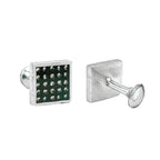 Square Black Invisible Setting Cufflinks In Box