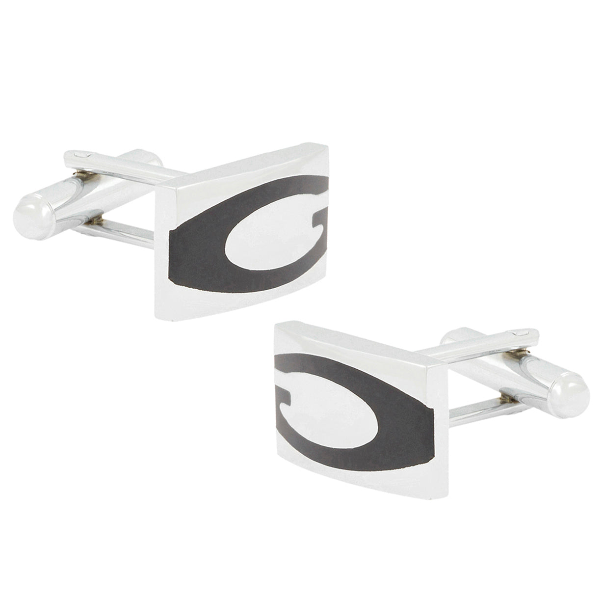 Rectangle Black Solid Cufflinks In Box Bulk Secondary image