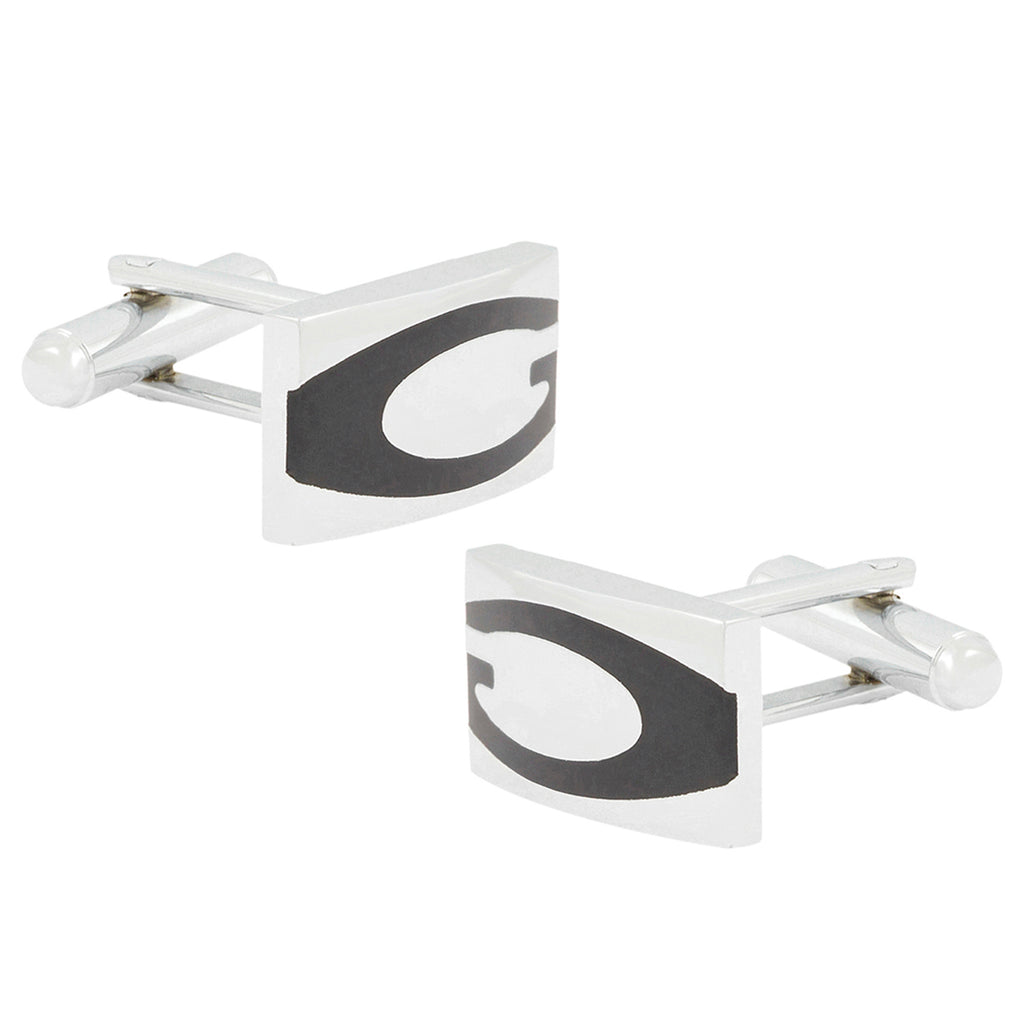 Rectangle Black Solid Cufflinks In Box Bulk