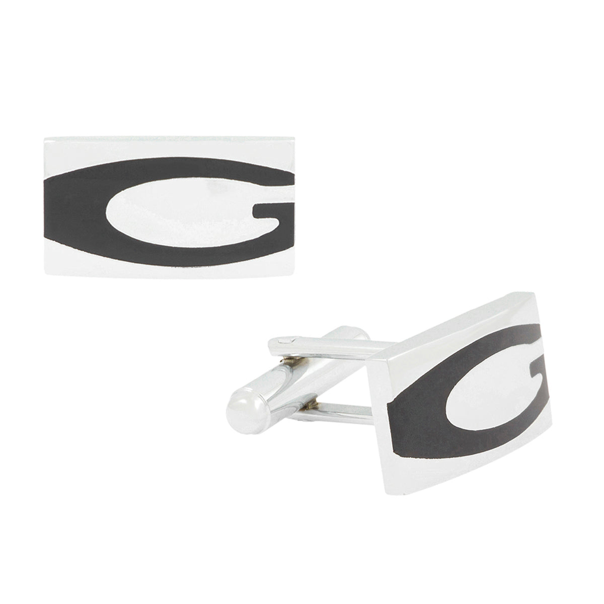 Rectangle Black Solid Cufflinks In Box Bulk