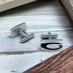 Rectangle Black Solid Cufflinks In Box Bulk