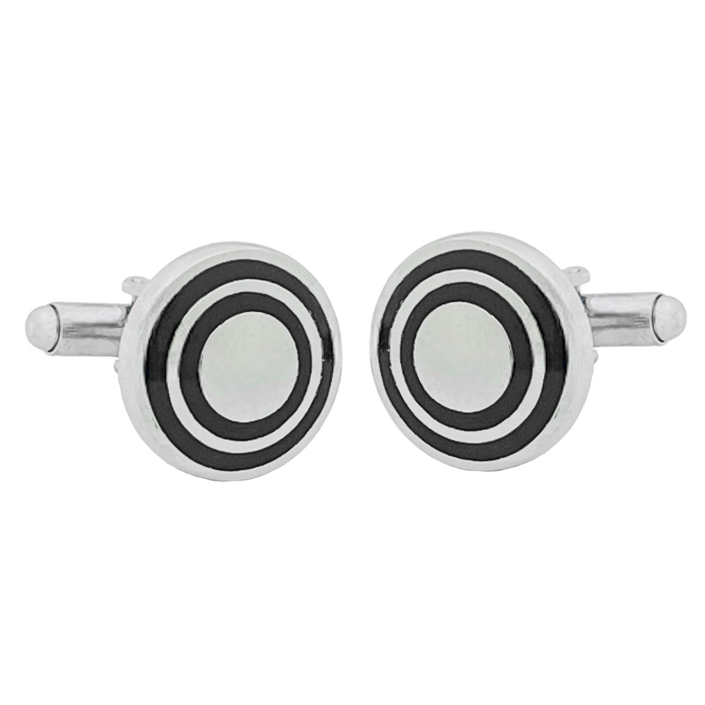 Round Black Target Cufflinks In Box Bulk Secondary image