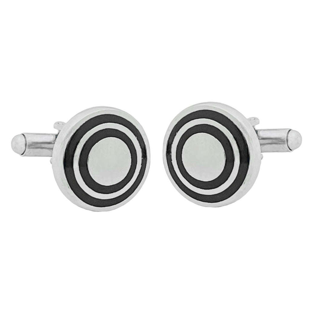 Round Black Target Cufflinks In Box Bulk
