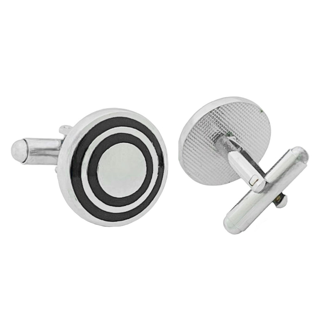 Round Black Target Cufflinks In Box Bulk