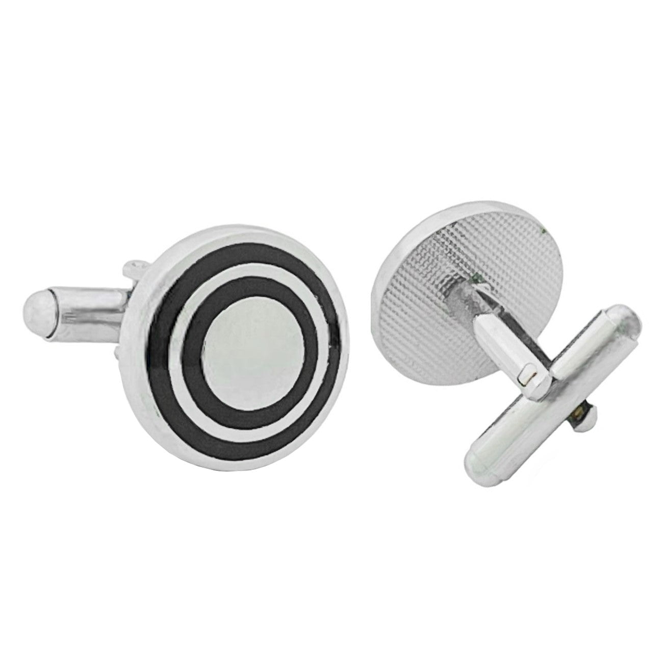 Round Black Target Cufflinks In Box Bulk