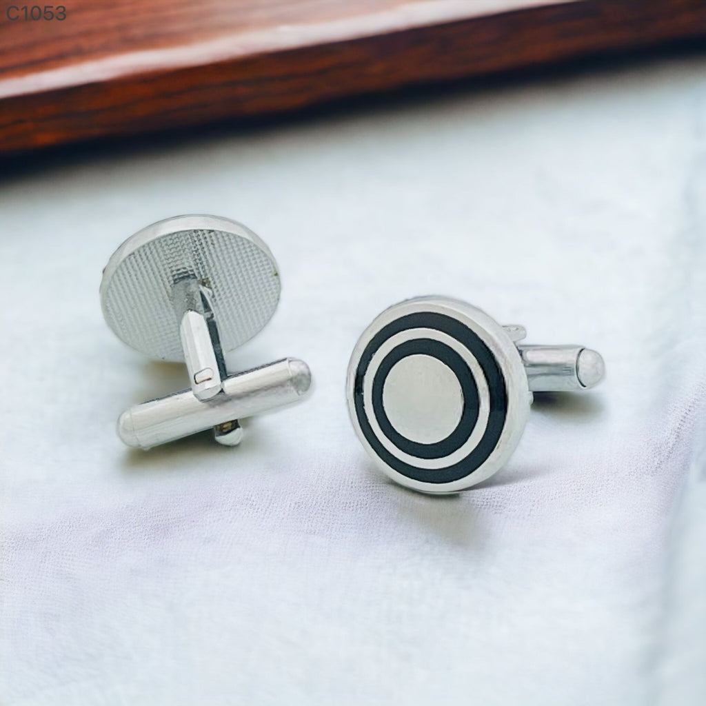 Round Black Target Cufflinks In Box Bulk