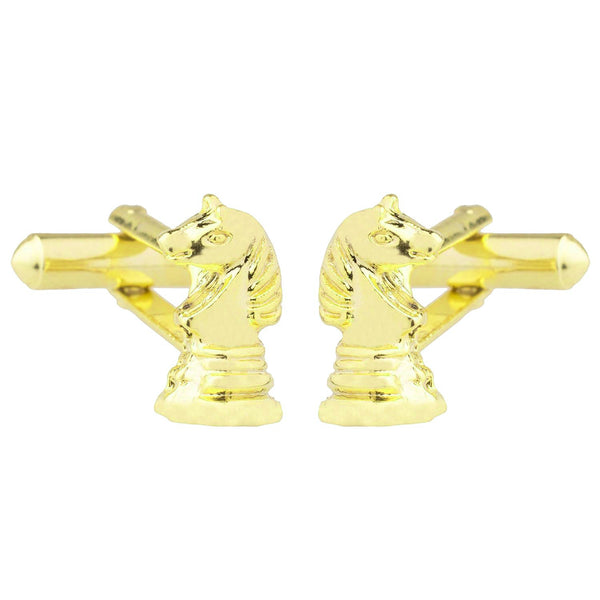 Fancy Gold Horse Chess Cufflinks In Box Secondary image