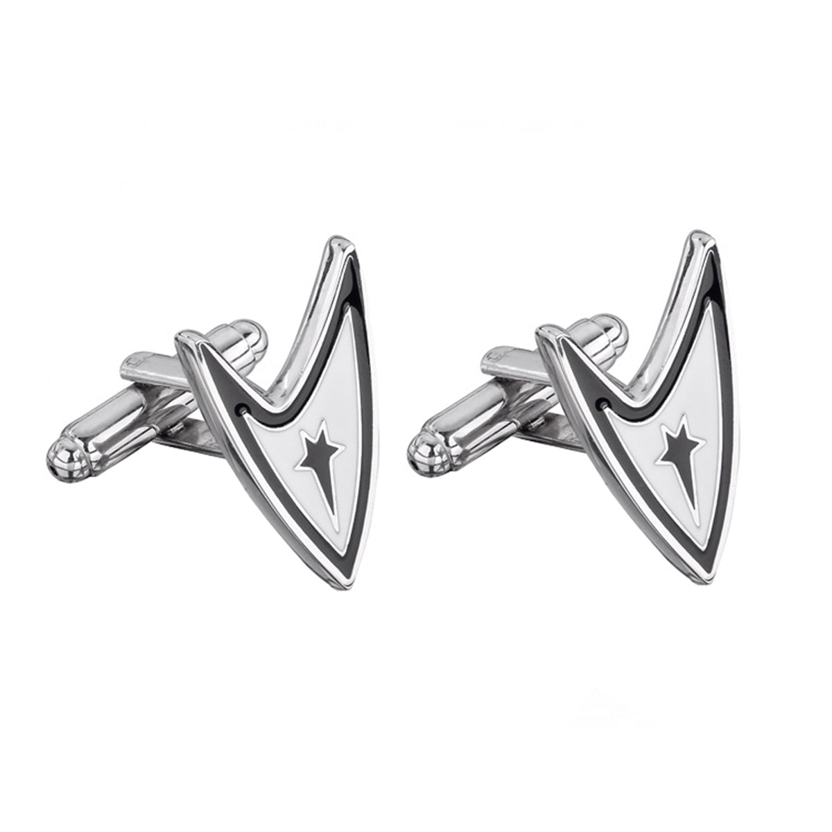 Triangle Silver Star Trek Cufflinks In Box Bulk