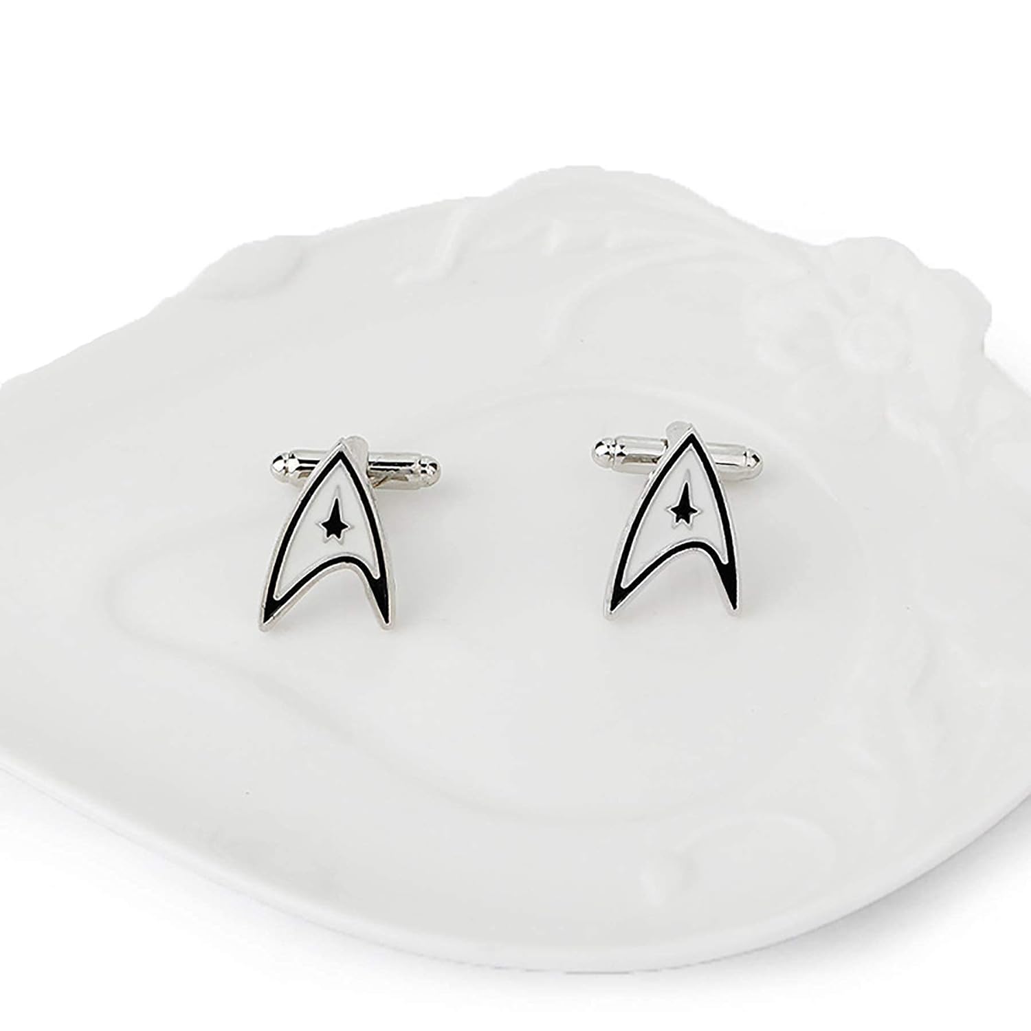 Triangle Silver Star Trek Cufflinks In Box Bulk Main image