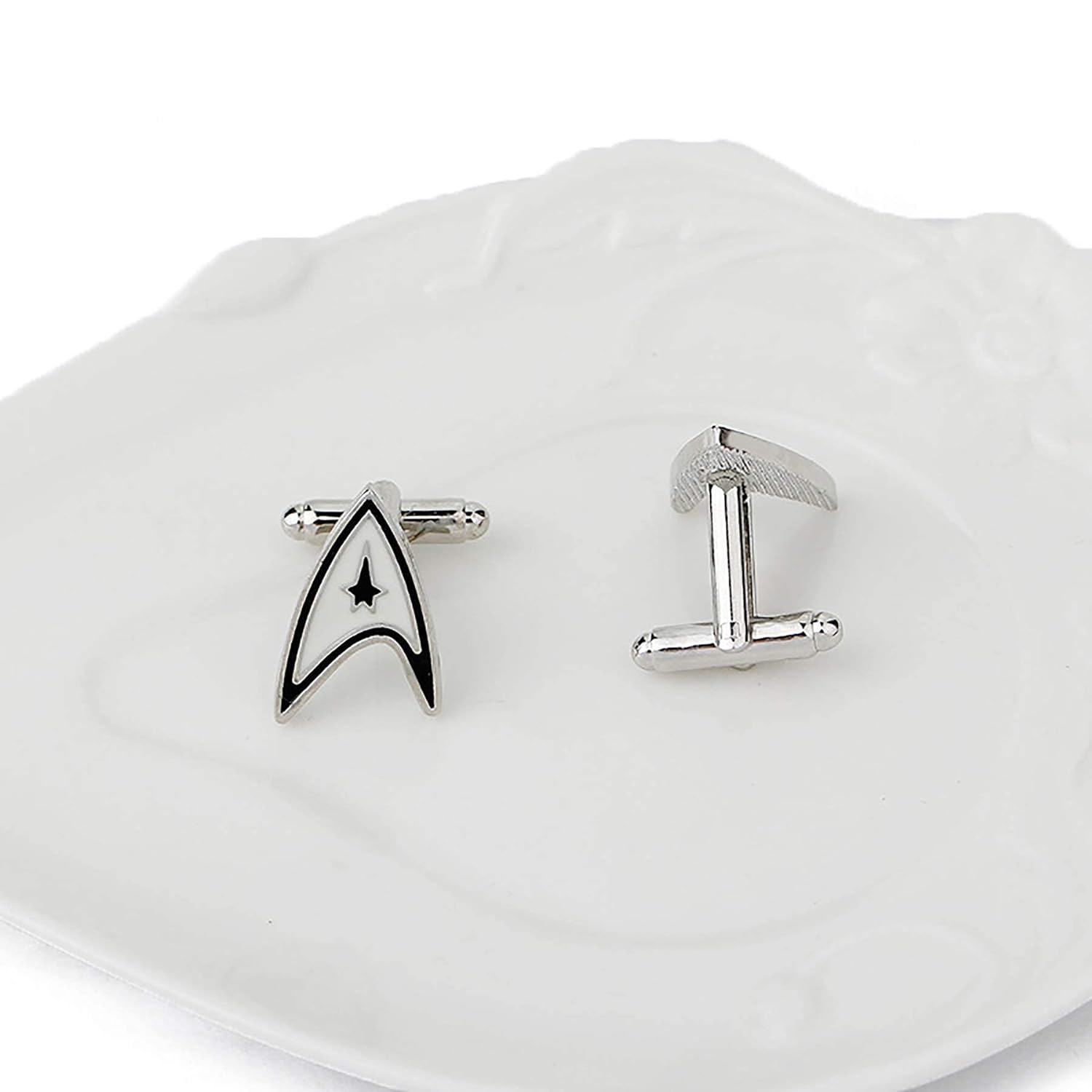 Triangle Silver Star Trek Cufflinks In Box Bulk