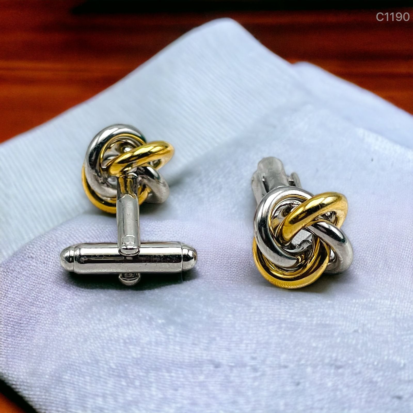 Knott Silver Knot Cufflinks In Box Main image