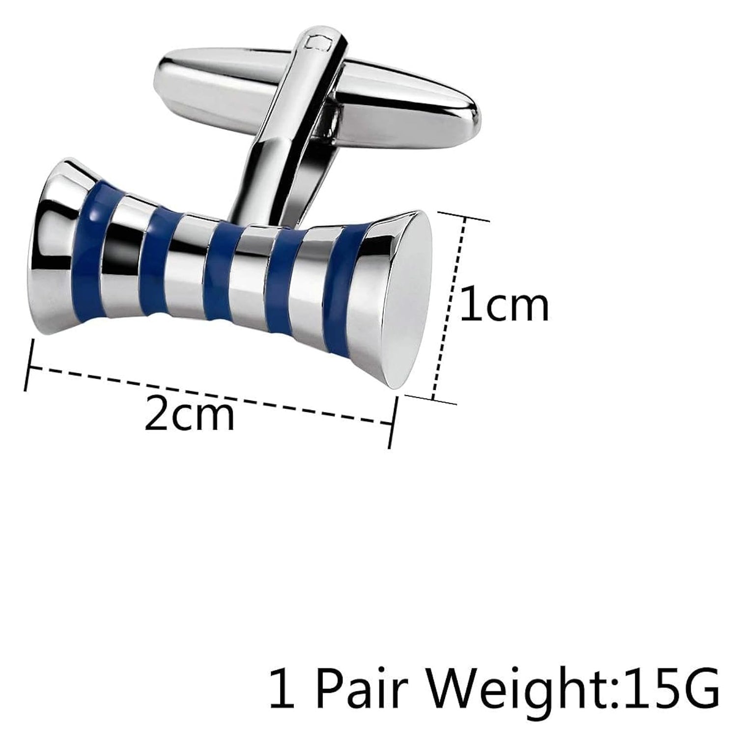 Ribbon Blue Bow Stripe Cufflinks In Box