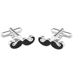 Fancy Silver Mooch Moustache Cufflinks In Box Bulk