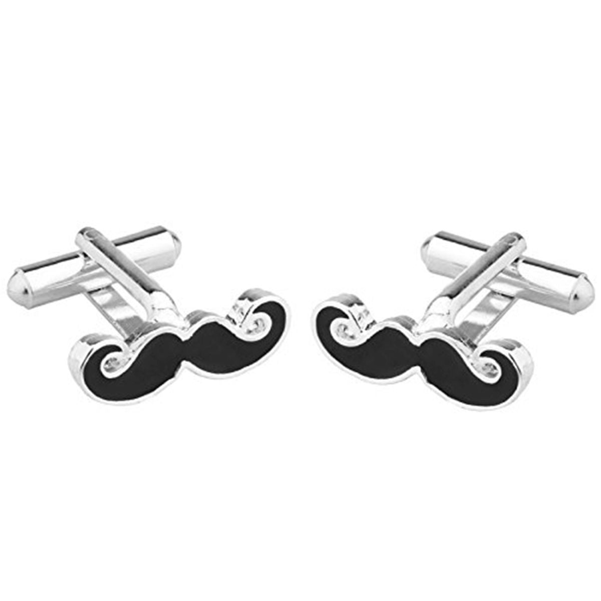 Fancy Silver Mooch Moustache Cufflinks In Box Bulk