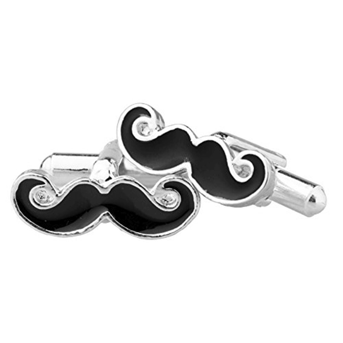 Fancy Silver Mooch Moustache Cufflinks In Box Bulk