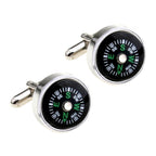 Round Black Compass Cufflinks In Box Bulk