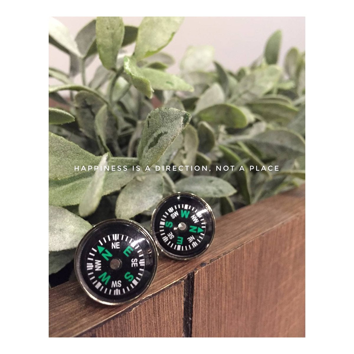 Round Black Compass Cufflinks In Box Bulk