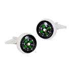 Round Black Compass Cufflinks In Box Bulk