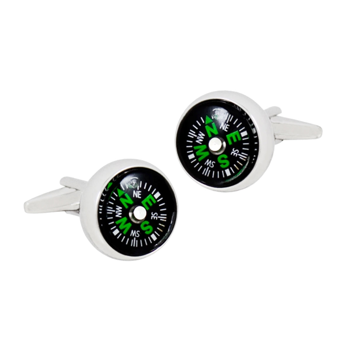 Round Black Compass Cufflinks In Box Bulk