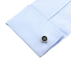 Round Black Compass Cufflinks In Box Bulk