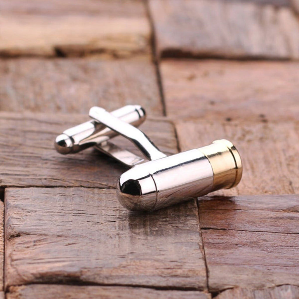 Bullet Silver Cufflinks In Box