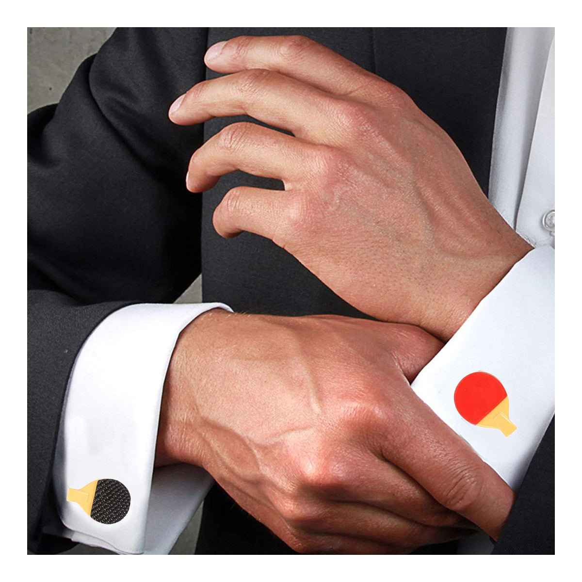 Table Tennis Bat Red Cufflinks In Box