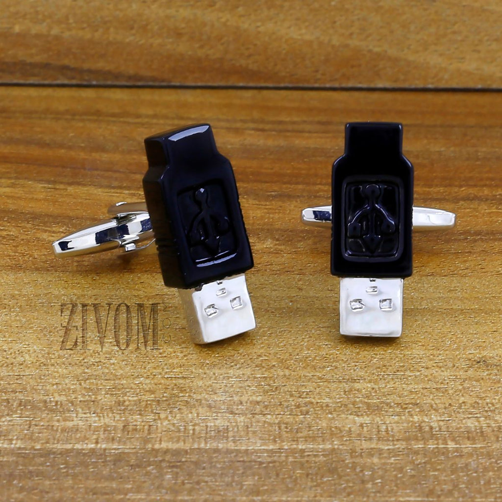 Usb Pen Drive Black Cufflinks In Box Bulk