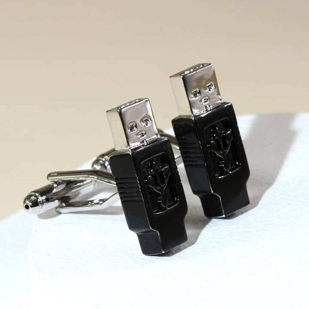 Usb Pen Drive Black Cufflinks In Box Bulk