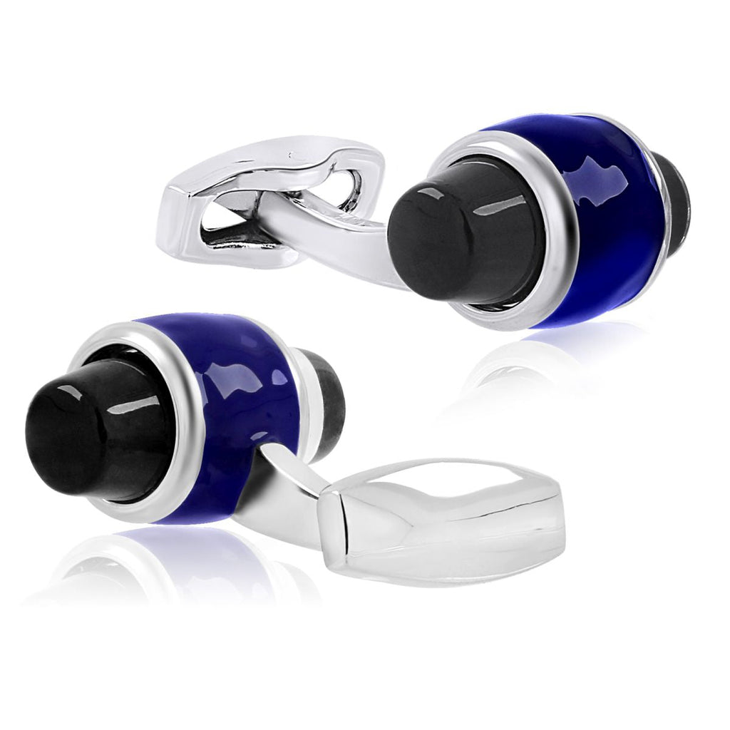 Bullet Blue Black Cufflinks In Box Bulk