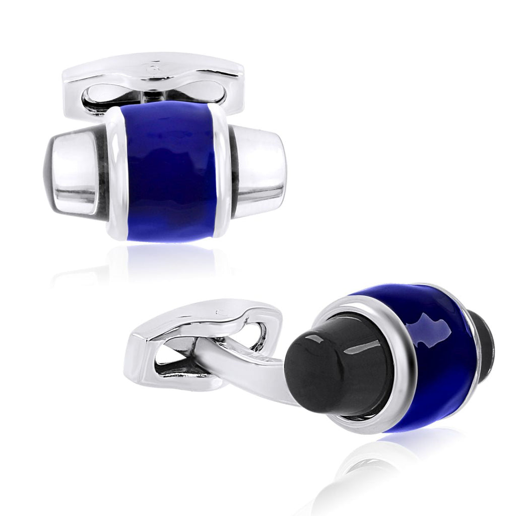 Bullet Blue Black Cufflinks In Box Bulk