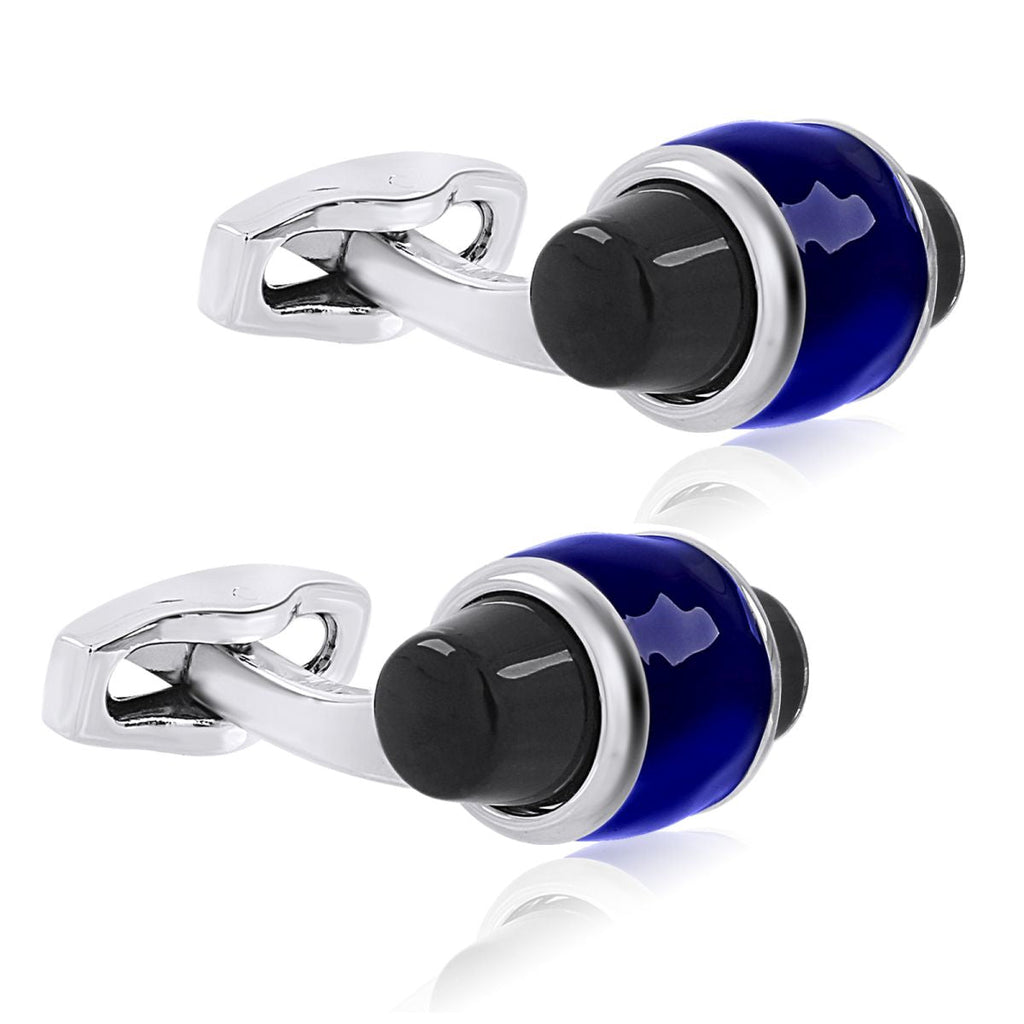Bullet Blue Black Cufflinks In Box Bulk