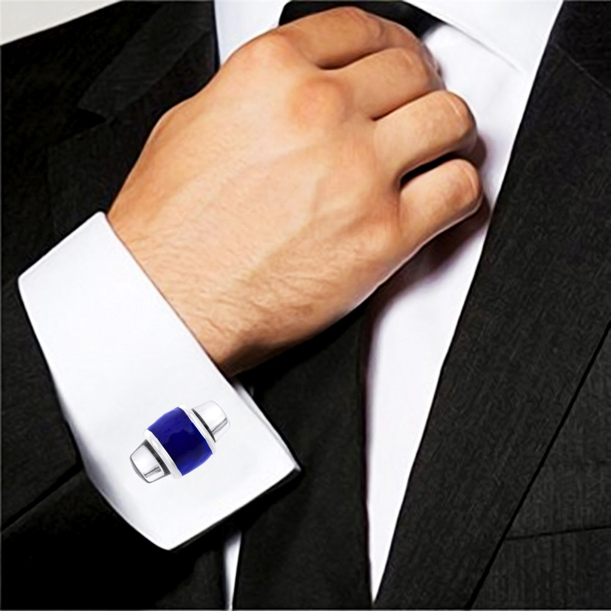 Bullet Blue Black Cufflinks In Box Bulk