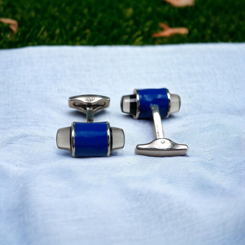 Bullet Blue Black Cufflinks In Box Bulk