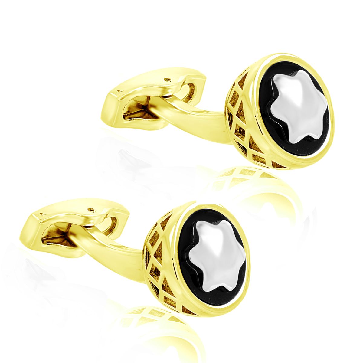 Star Filigree Gold Cufflinks In Box Bulk
