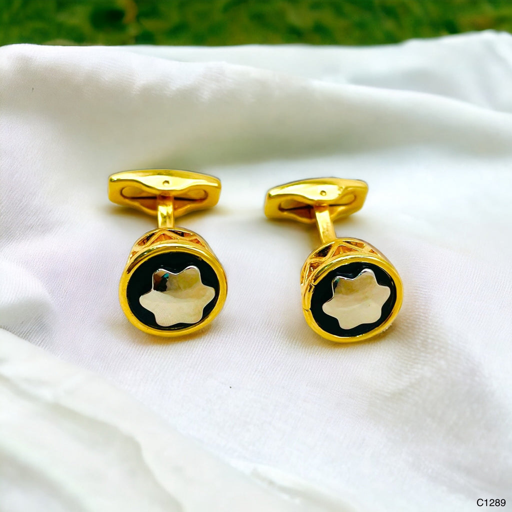 Star Filigree Gold Cufflinks In Box Bulk