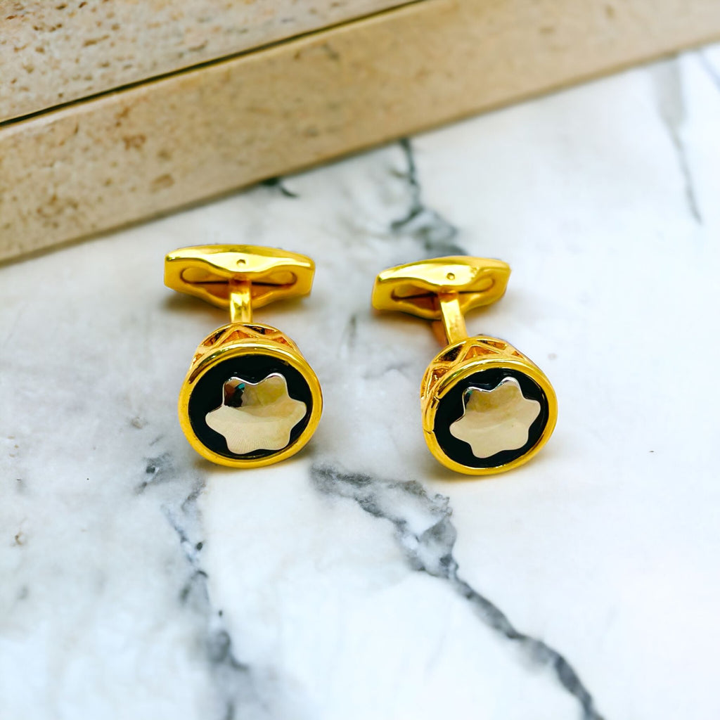 Star Filigree Gold Cufflinks In Box Bulk
