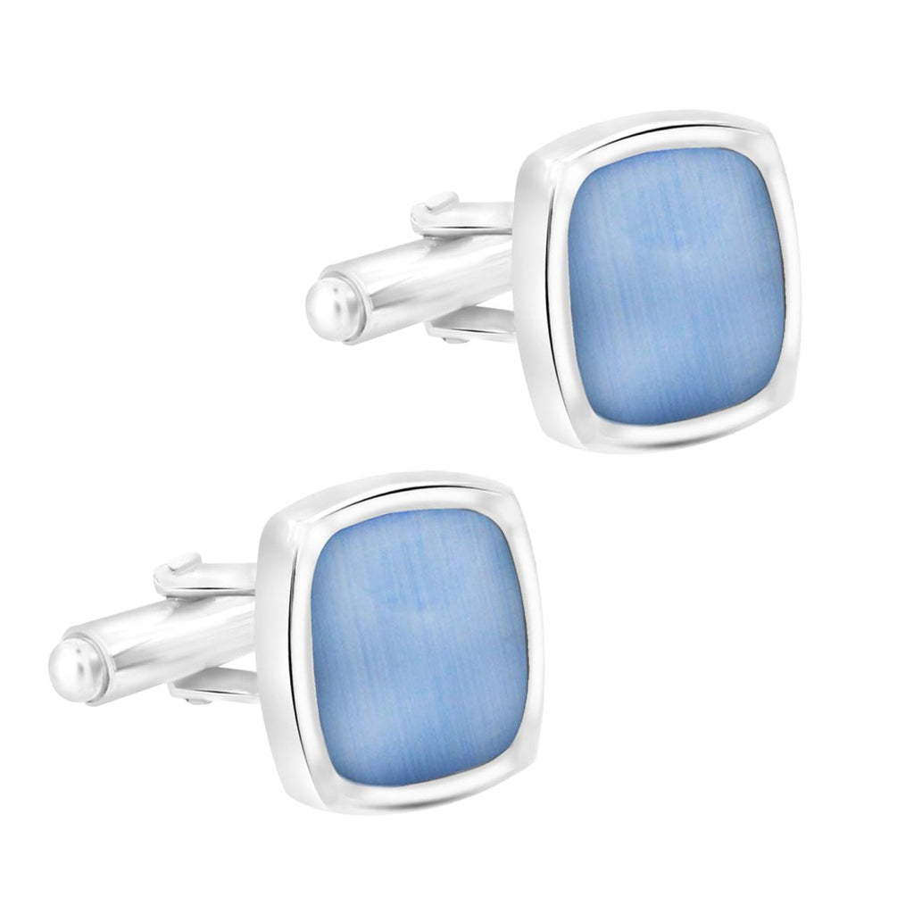 Cushion Blue Crystal Cufflinks In Box Bulk