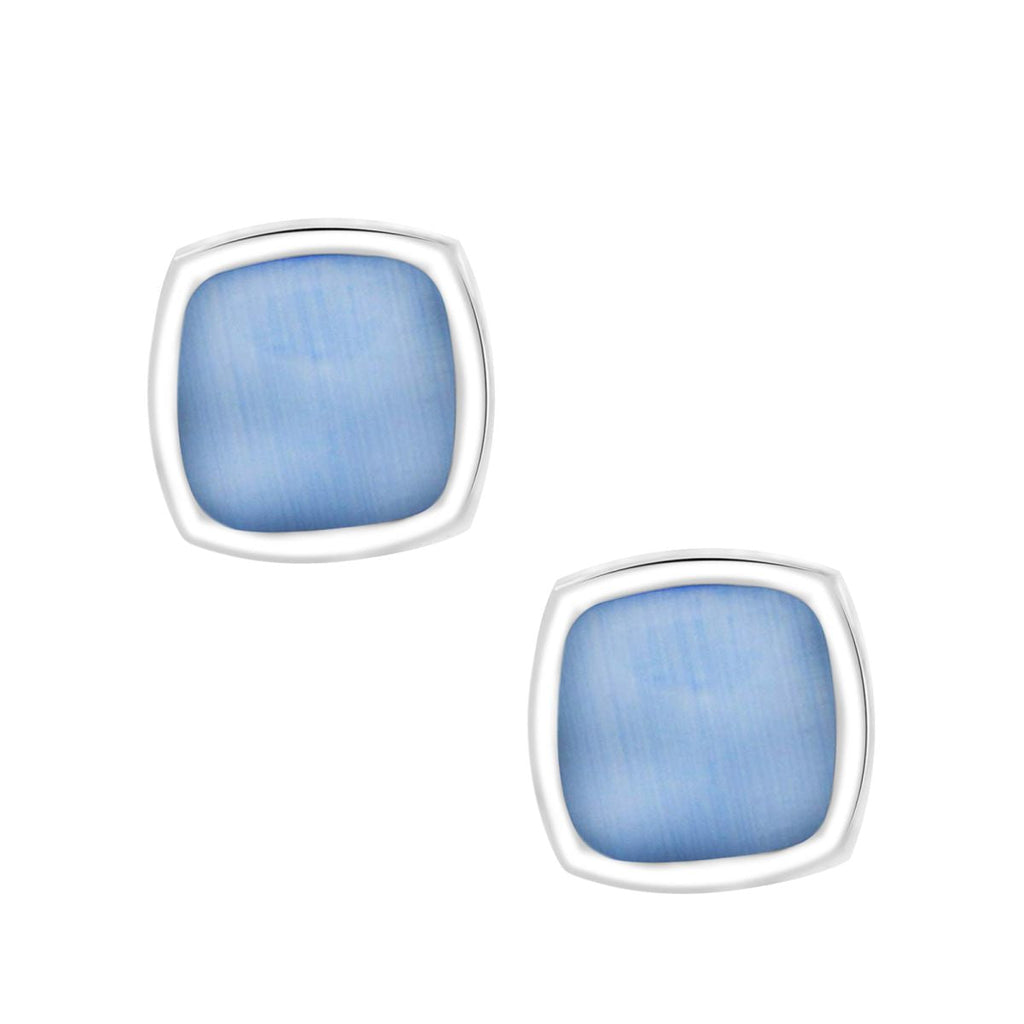 Cushion Blue Crystal Cufflinks In Box Bulk