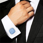 Cushion Blue Crystal Cufflinks In Box Bulk