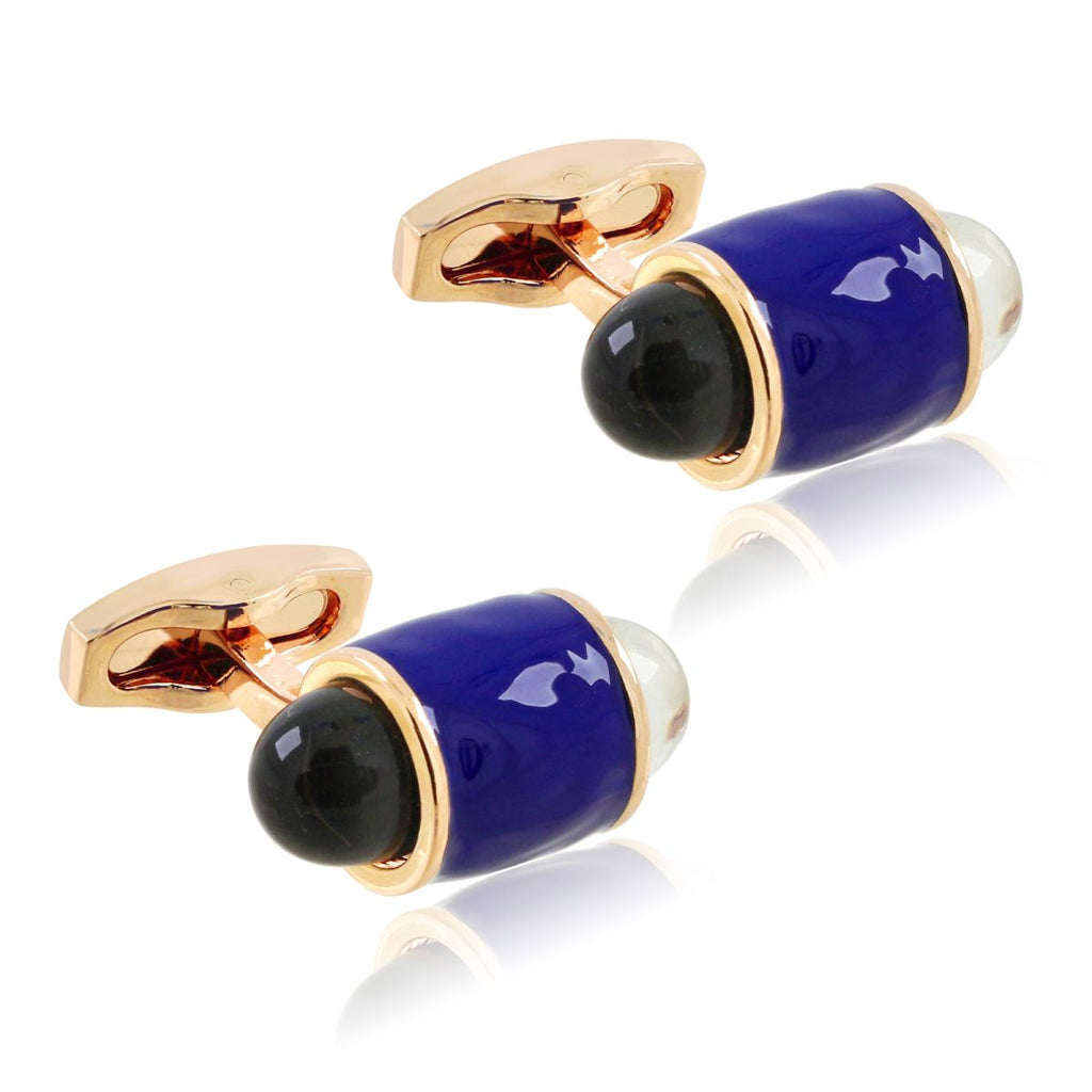 Bullet Blue Black Cufflinks In Box Bulk