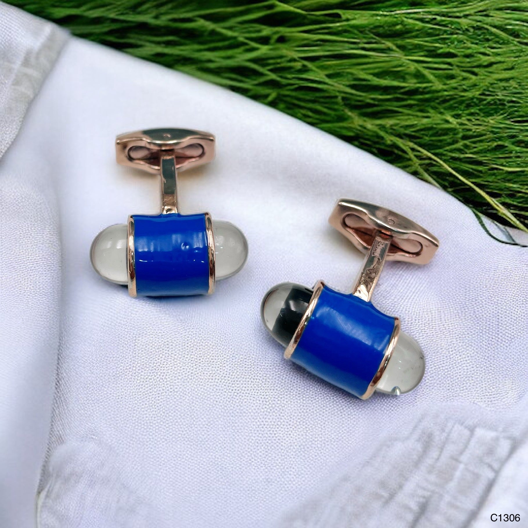 Bullet Blue Black Cufflinks In Box Bulk Main image