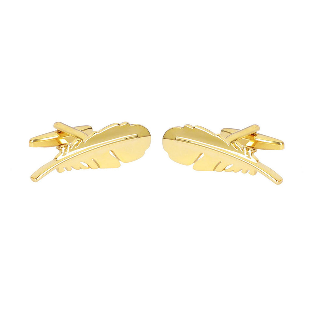 Feather Gold Cufflinks In Box Bulk