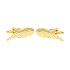 Feather Gold Cufflinks In Box Bulk